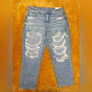 American Eagle Stretch Mom Jeans Women's Size 12 Short High Rise Bottoms NWT
